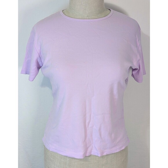 Talbots Tops - Talbots Lavender 100% Cotton Short Sleeve Crewneck T-Shirt Women's Size Large